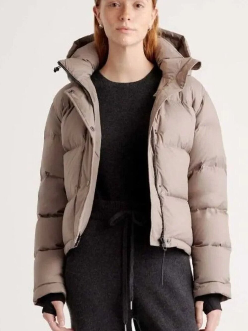 Quince Responsible Down Puffer Jacket Stone Taupe Size Large